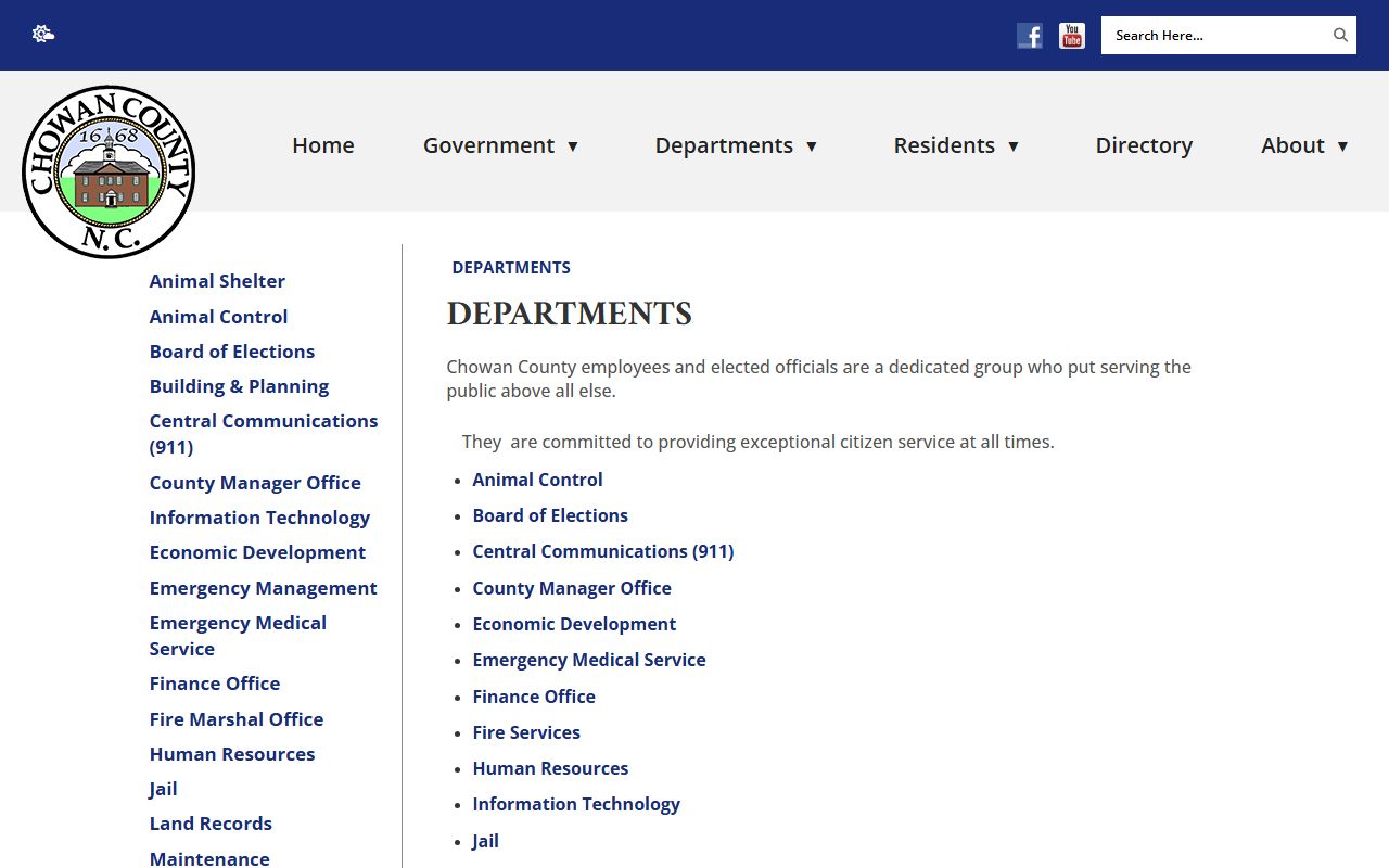 Chowan County Sheriff's Office website for warrant records