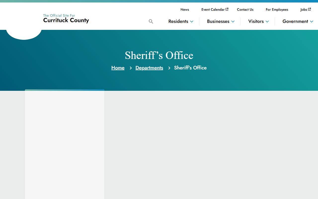 Currituck County Sheriff's Office website for warrant records