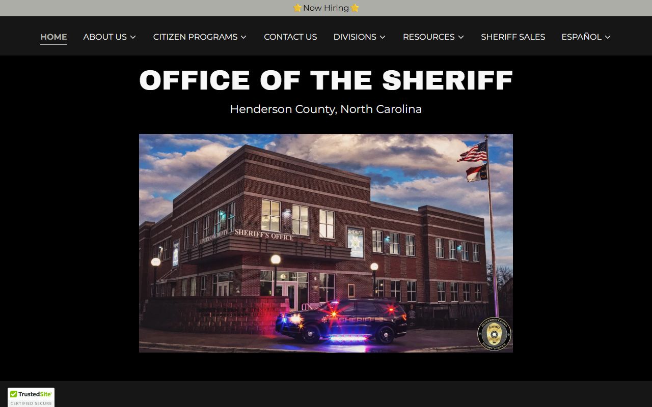 Henderson County Sheriff website for warrant records and services