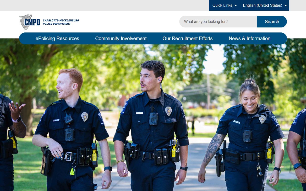 Charlotte-Mecklenburg Police Department website for Mecklenburg County warrant records