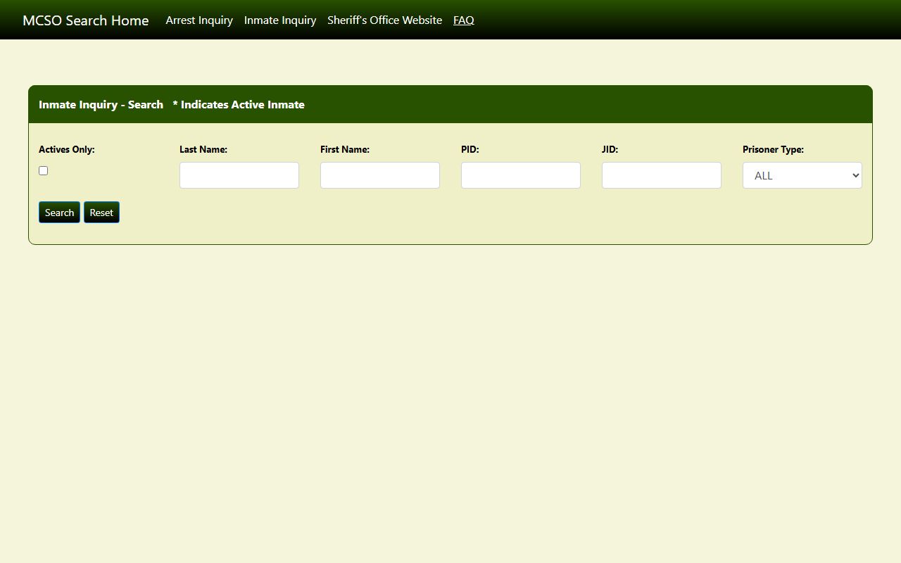 Mecklenburg County Sheriff inmate inquiry tool for warrant records