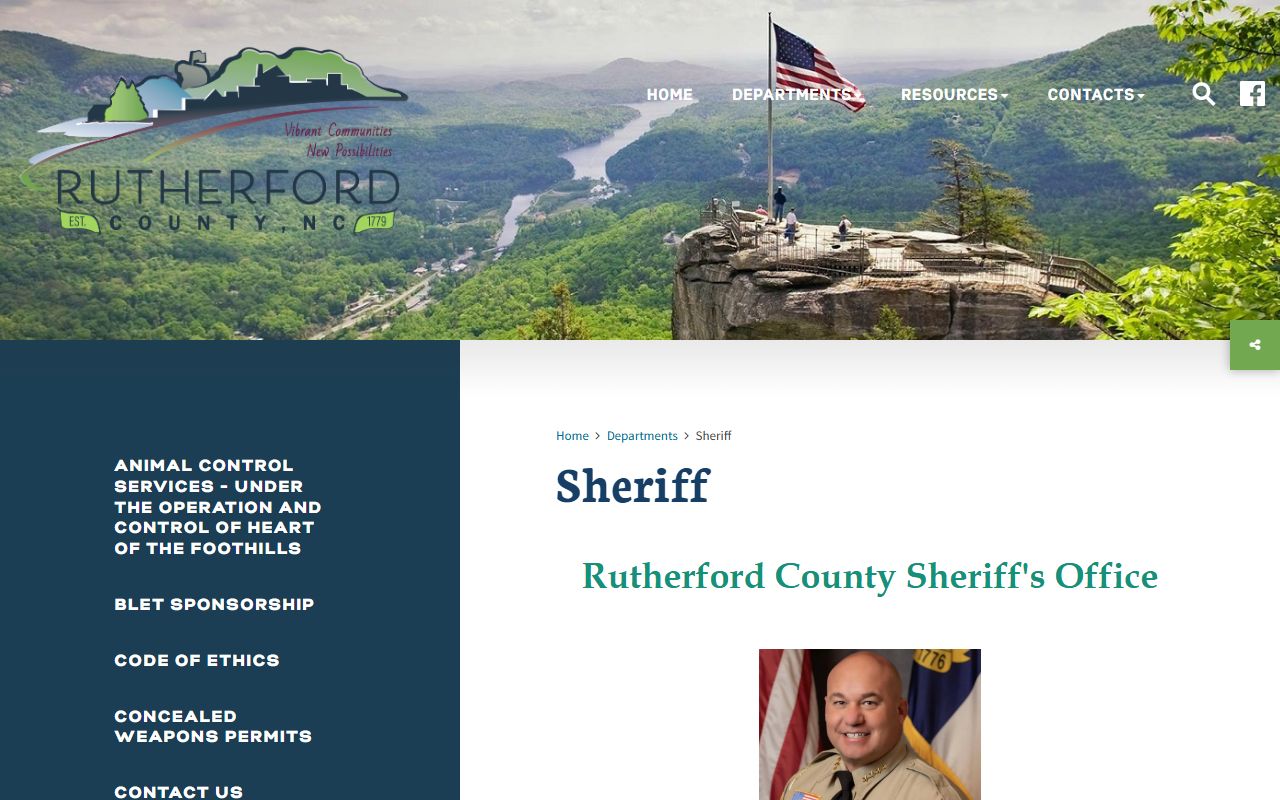 Rutherford County Sheriff Office website for warrant records