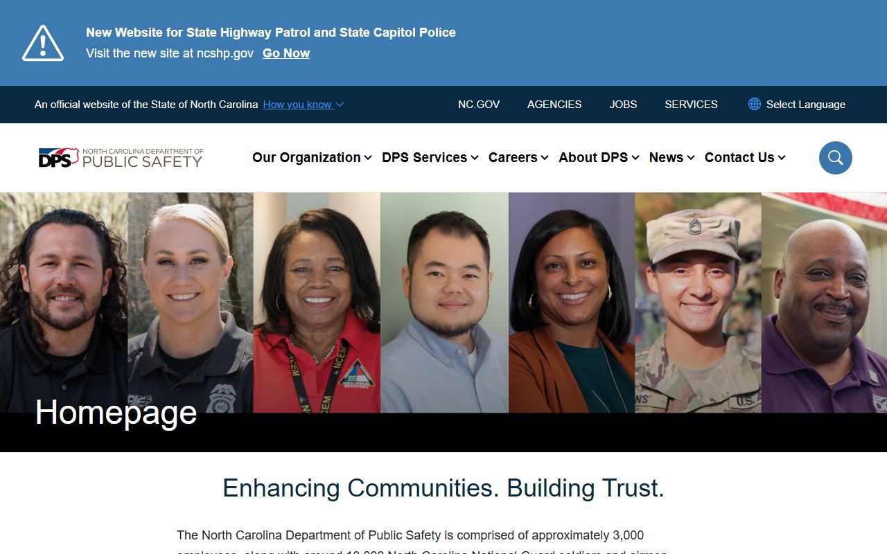 North Carolina Department of Public Safety warrant records page