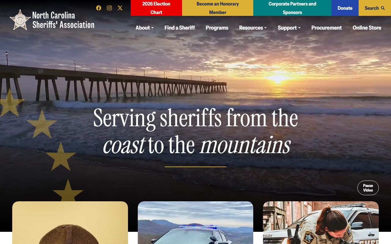 North Carolina Sheriffs Association directory for warrant records information